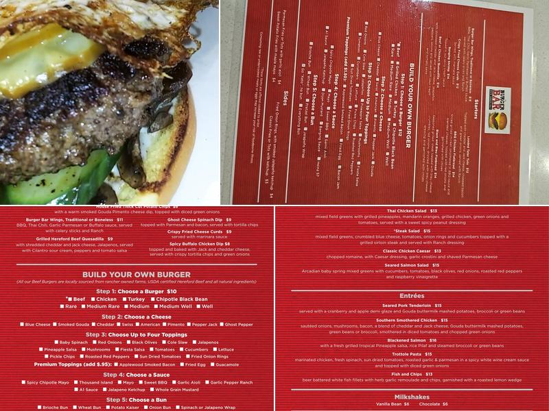 Burger Bar Menu