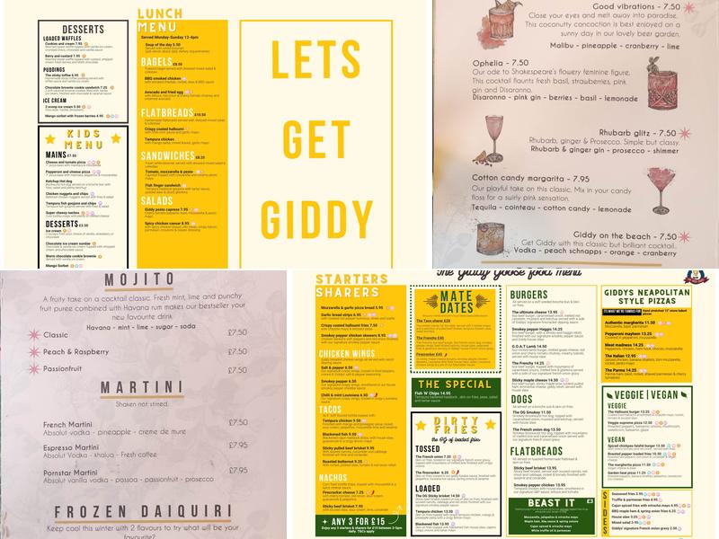 The Giddy Goose Menu