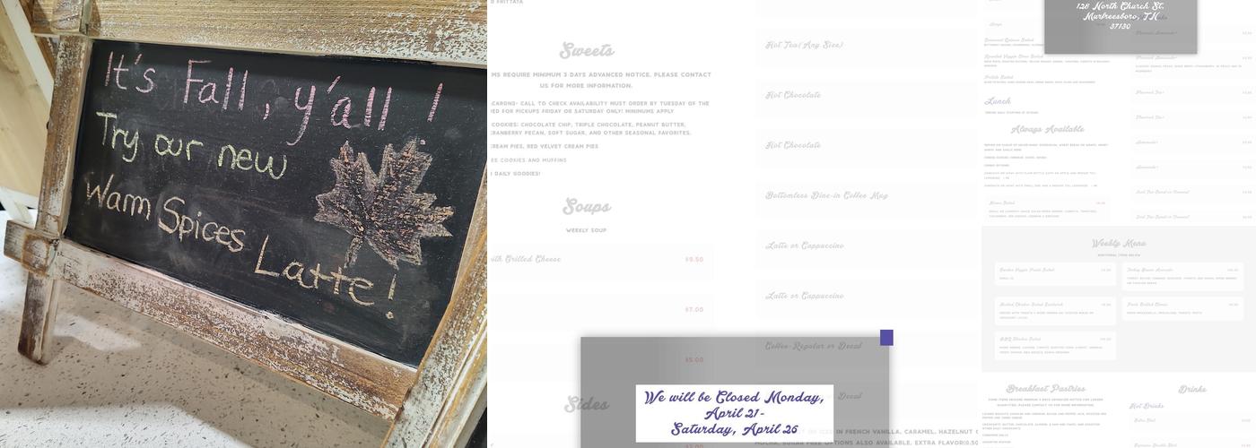 Simply Pure Sweets Menu