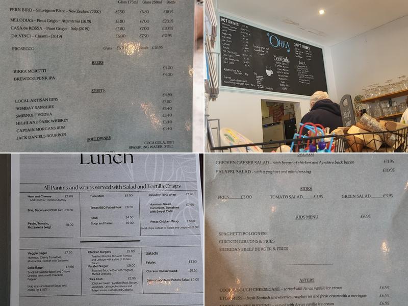 Orka Artisan Cafe & Bistro Ballater Menu