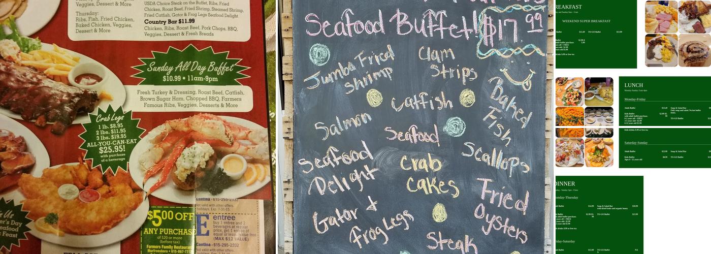 Farmers Family Restaurant Menu