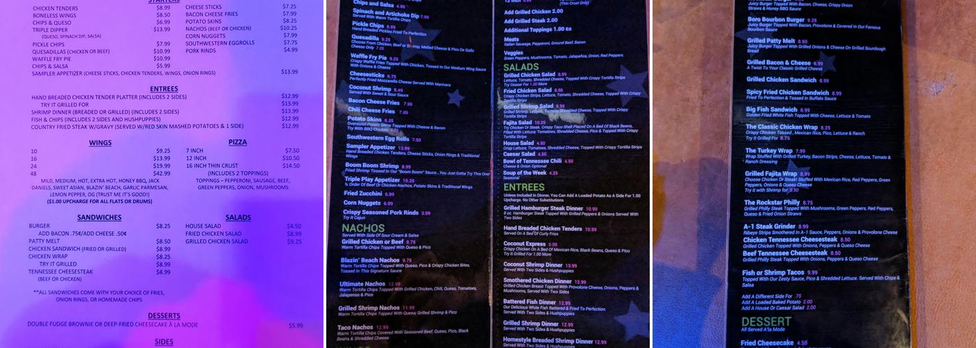 Coconut Bay Cafe Menu