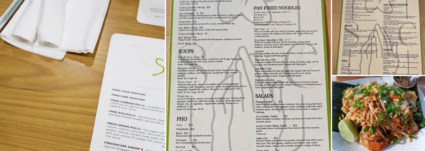 SaBaiDee Cafe Menu