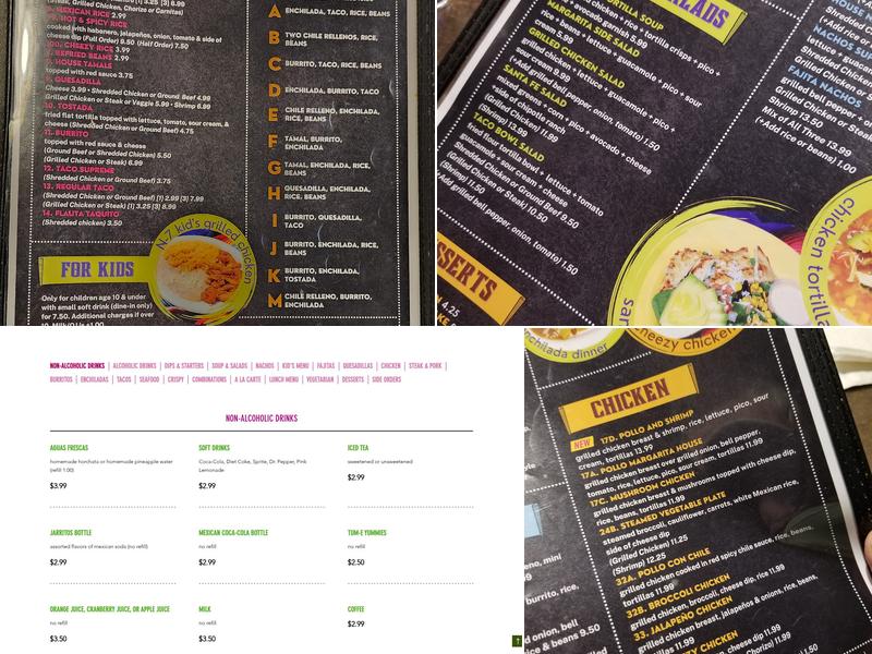 Margarita House Smyrna Menu