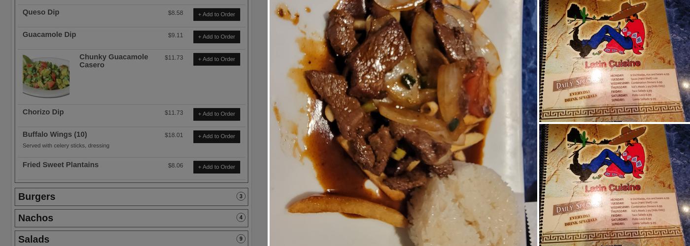 La Siesta Menu