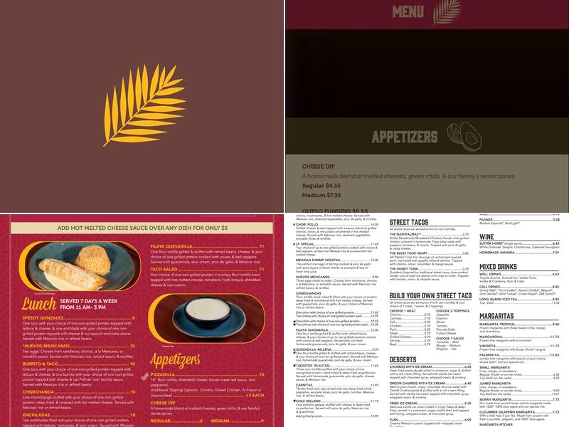 Las Palmas Mexican Restaurante Menu