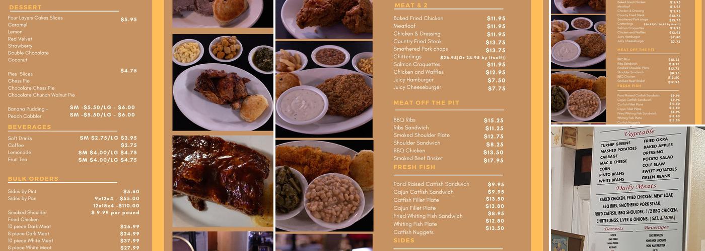 Jeff's Family Friendly Restaurant Menu