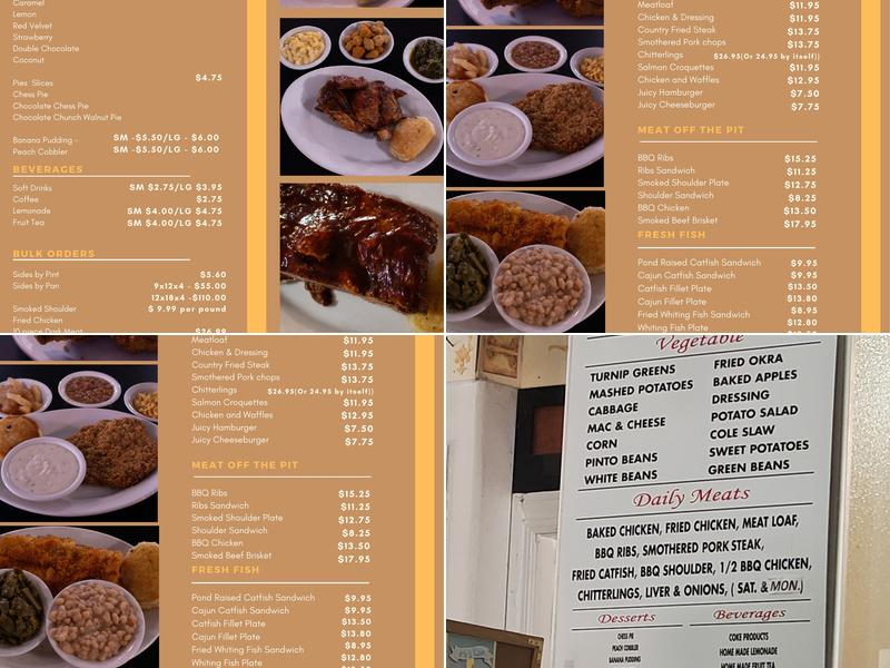 Jeff's Family Friendly Restaurant Menu