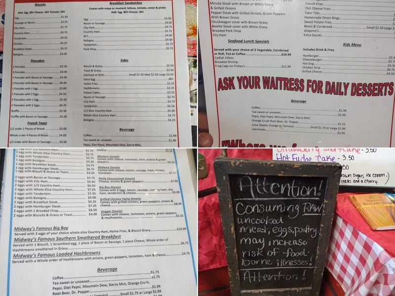 Midway Diner Menu
