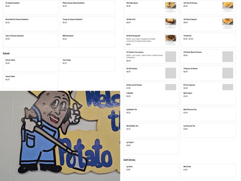 Potato Patch Menu