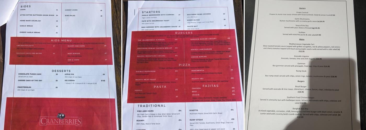The Butchers Block Menu