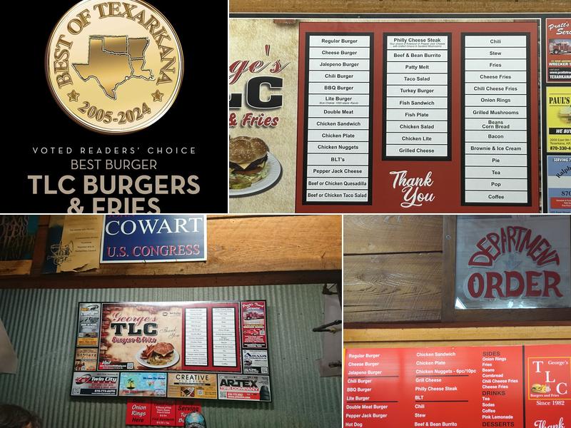 TLC Burgers & Fries Menu