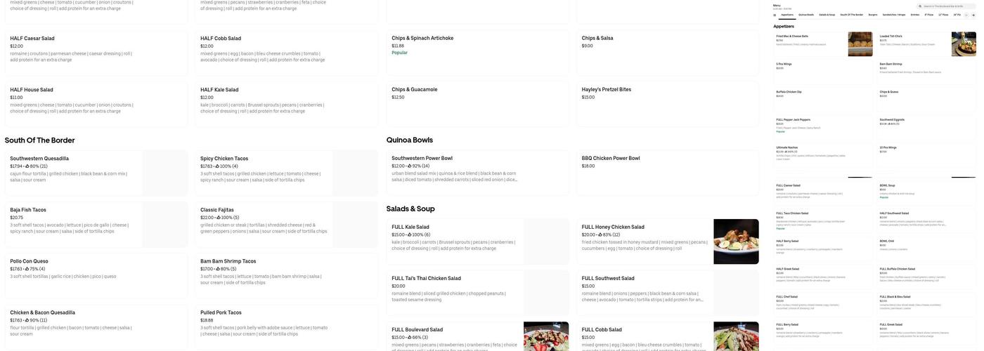 The Boulevard Bar & Grille Menu