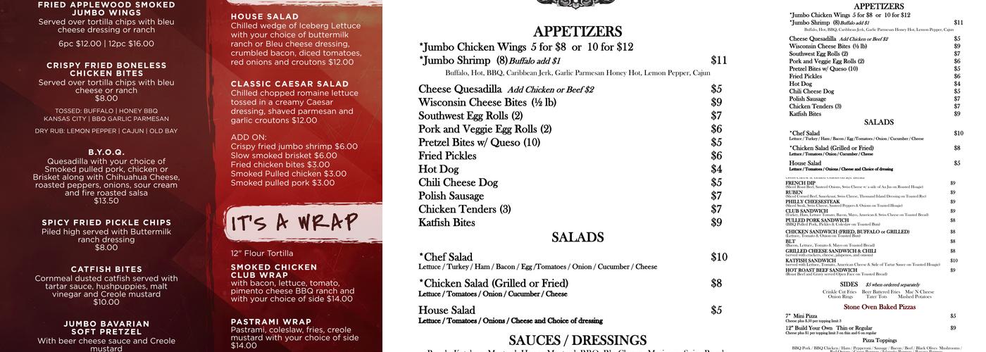 Memories Bar And Grill Menu
