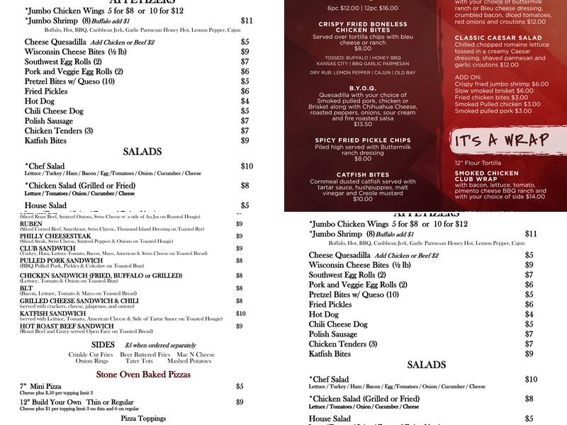 Memories Bar And Grill Menu