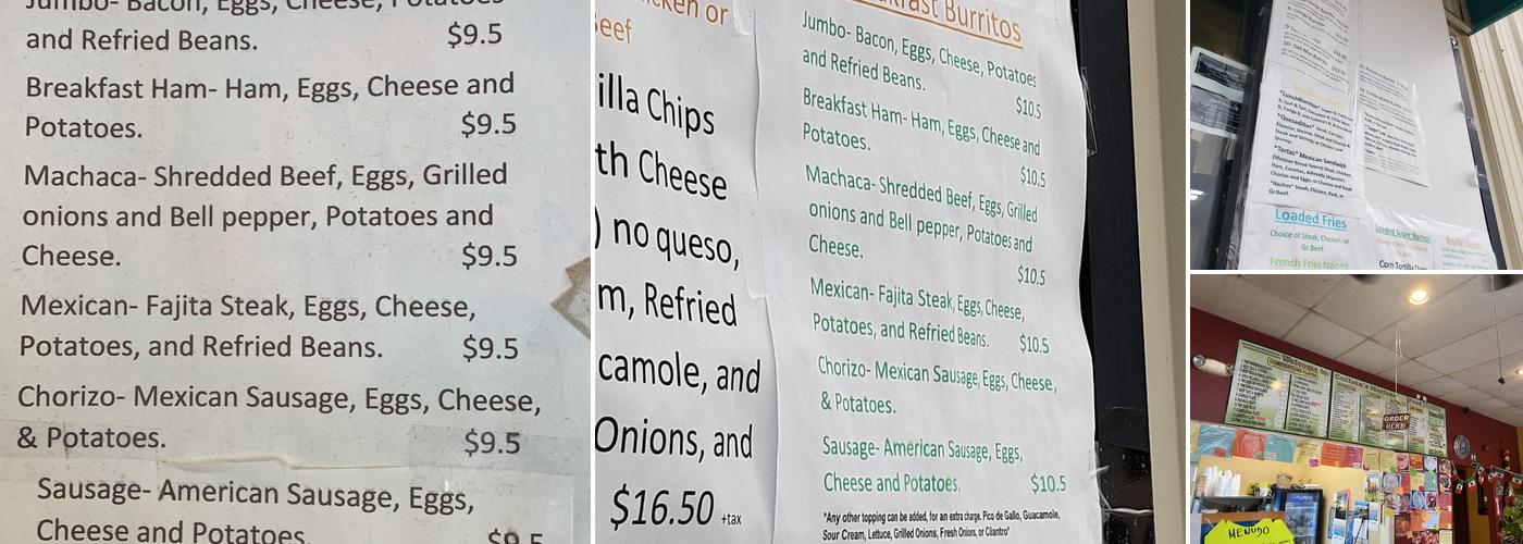 Colima's Menu