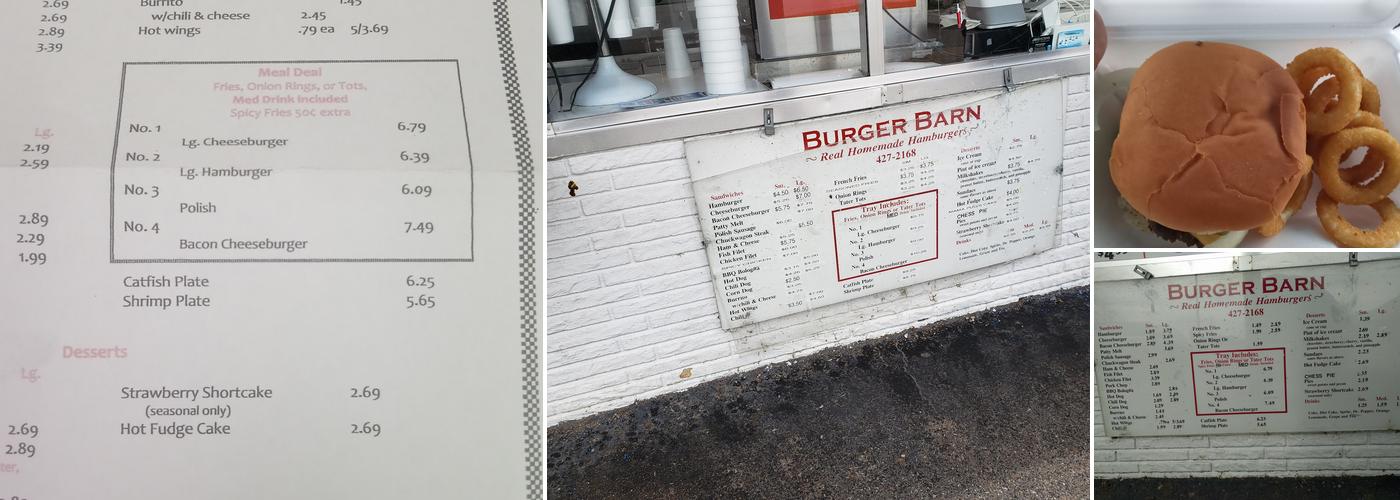 Burger Barn Menu