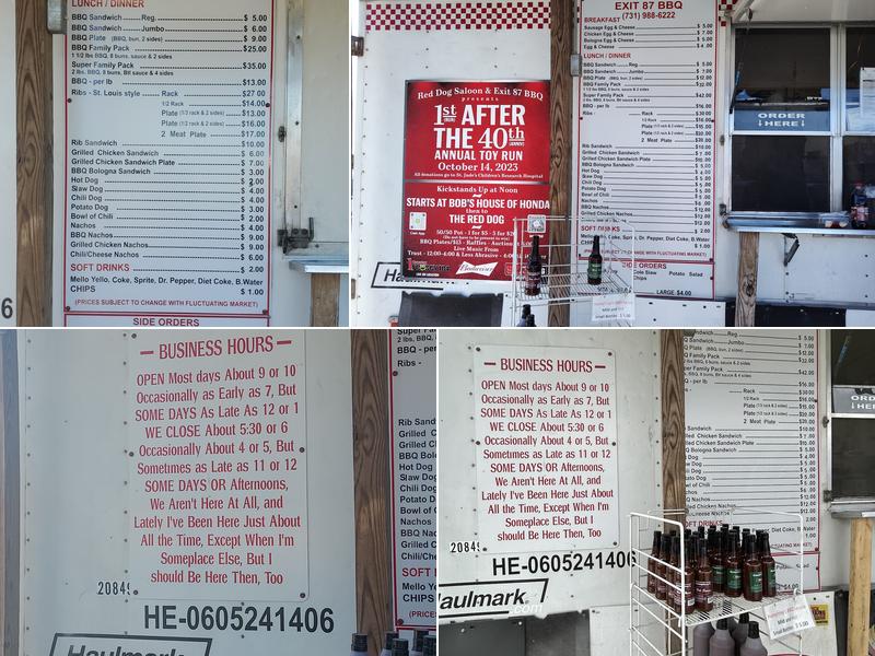 Exit 87 BBQ & Catering Menu