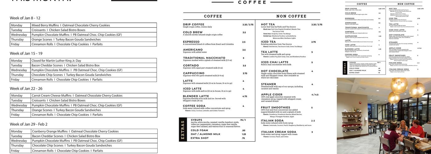 Modero Coffee Menu