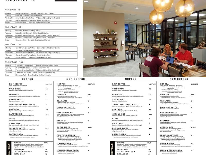 Modero Coffee Menu