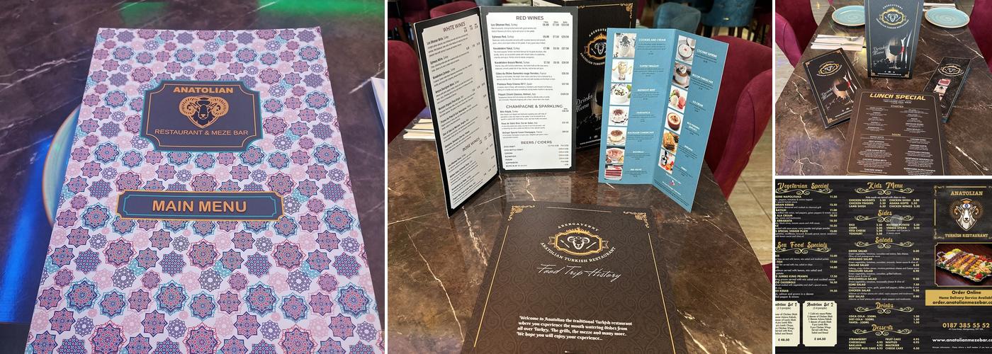 Anatolian Restaurant Menu