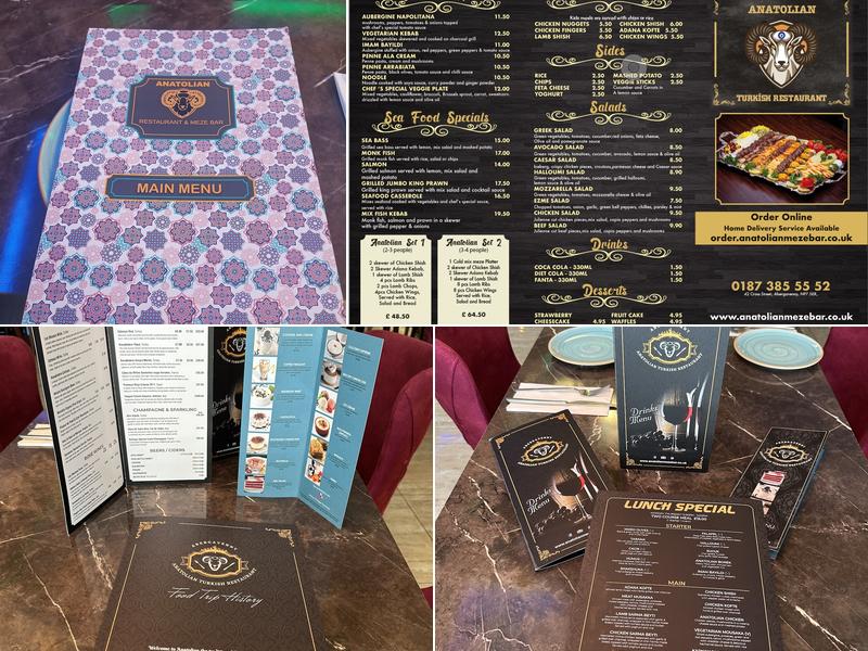 Anatolian Restaurant Menu