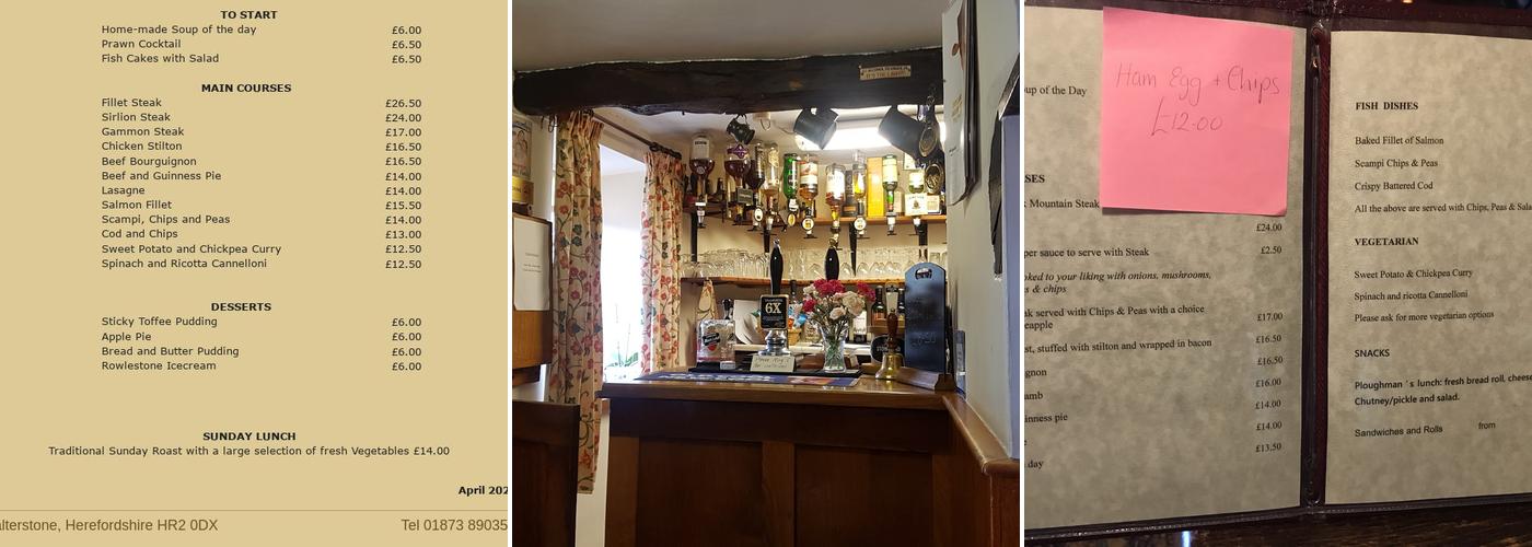 Carpenters Arms Menu