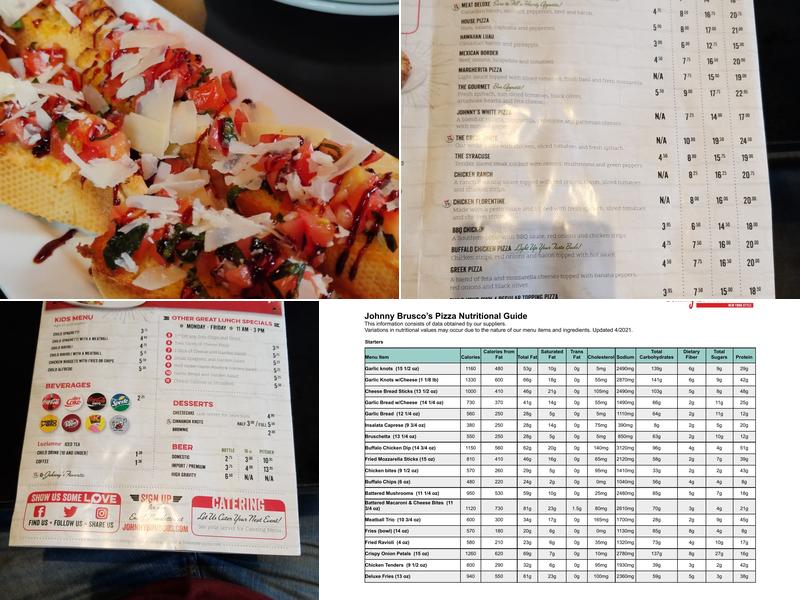 Johnny Brusco's New York Style Pizza Menu