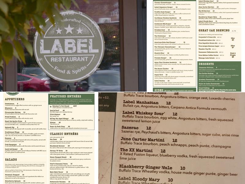 Label Restaurant Menu