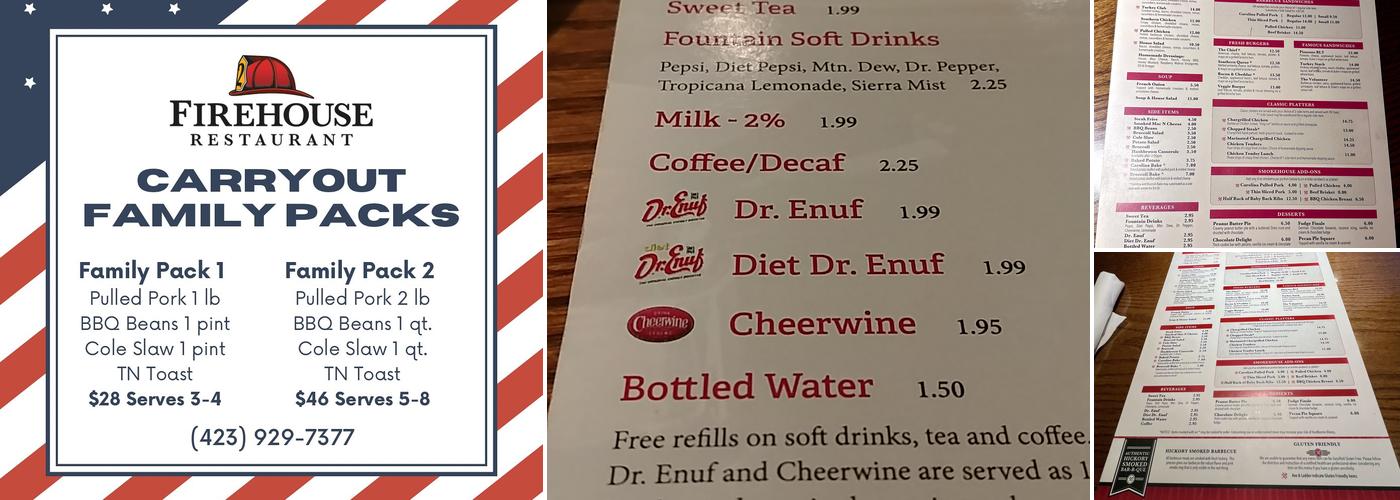 The Firehouse Menu