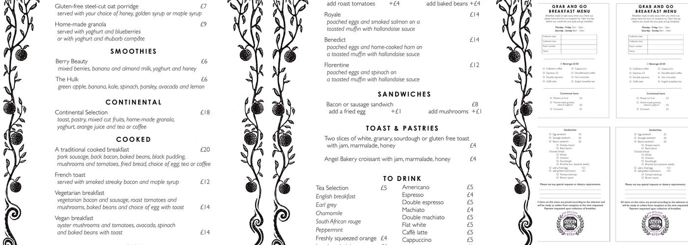 The Foxhunter Bar Menu