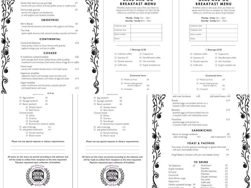 The Foxhunter Bar Menu