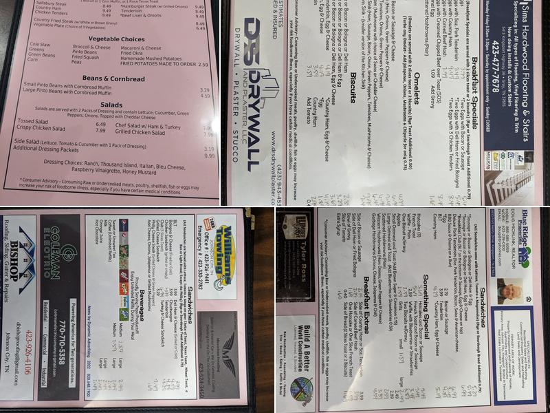 Penny Man's Diner Menu