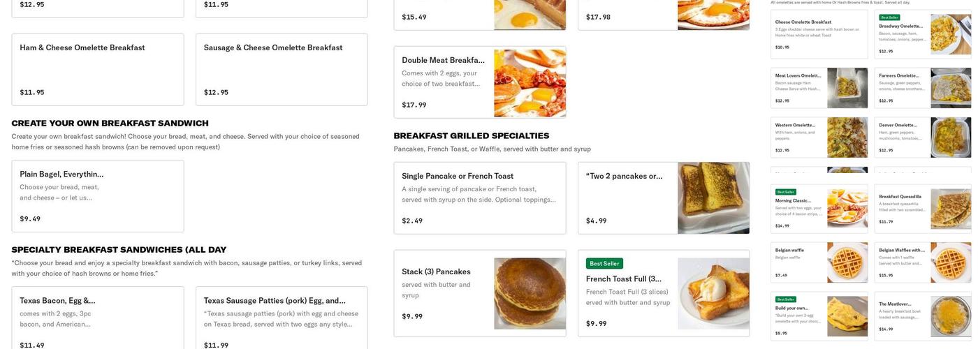 Broadway Cafe Menu