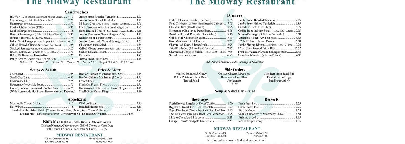 Midway Restaurant Menu