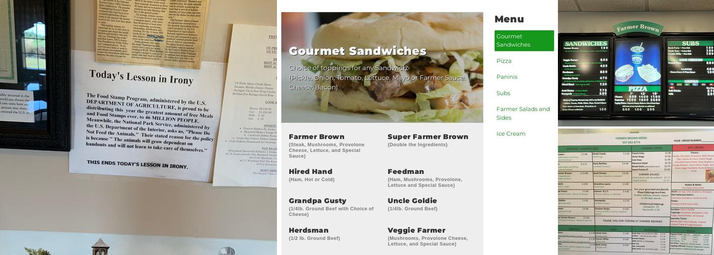 Farmer Brown Menu