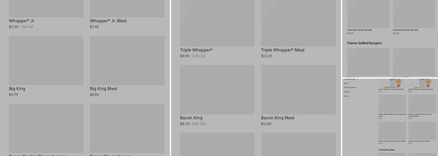 Burger King Menu