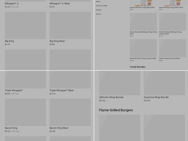 Burger King Menu