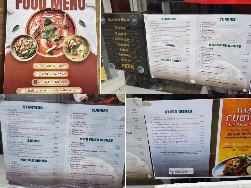 Thai Kitchen Menu