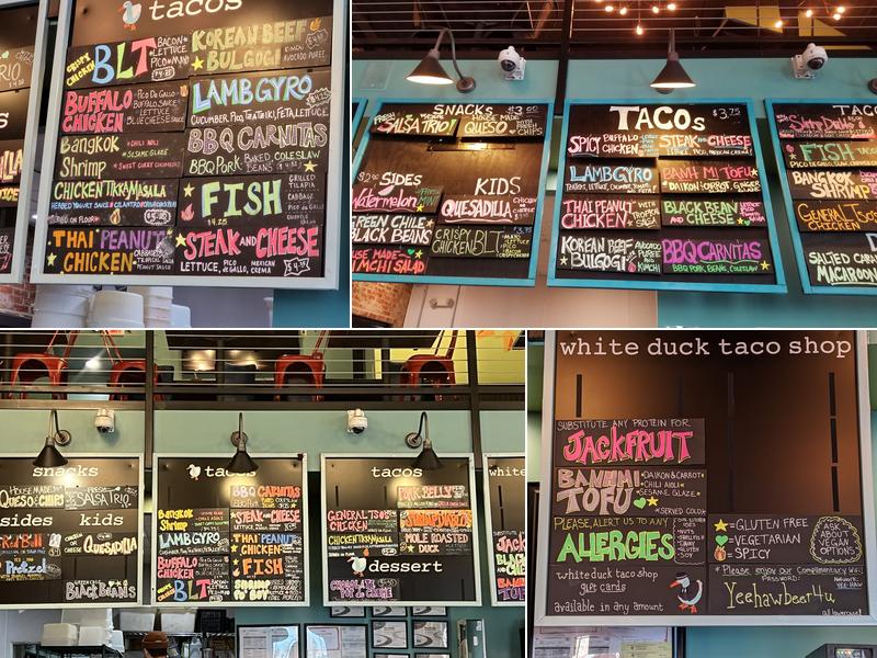 White Duck Taco Shop Menu