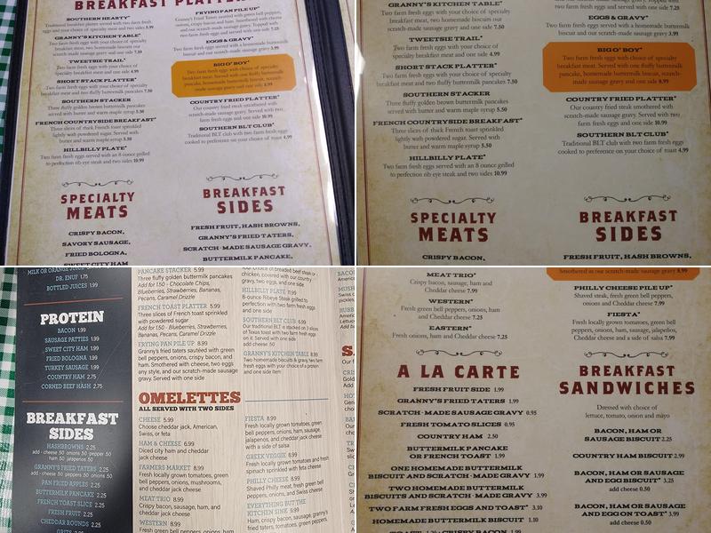 The Southern Restaurant Menu