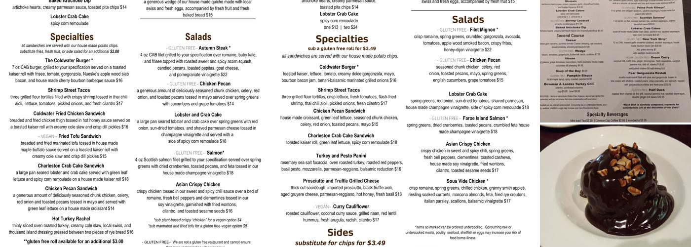 Coldwater Café Menu