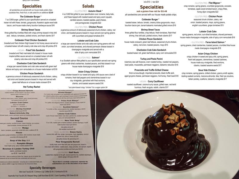 Coldwater Café Menu