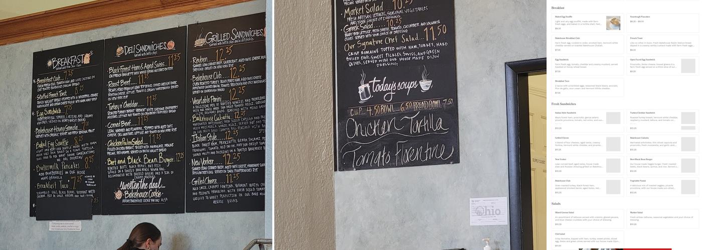 Bakehouse Bread & Cookie Co. Menu