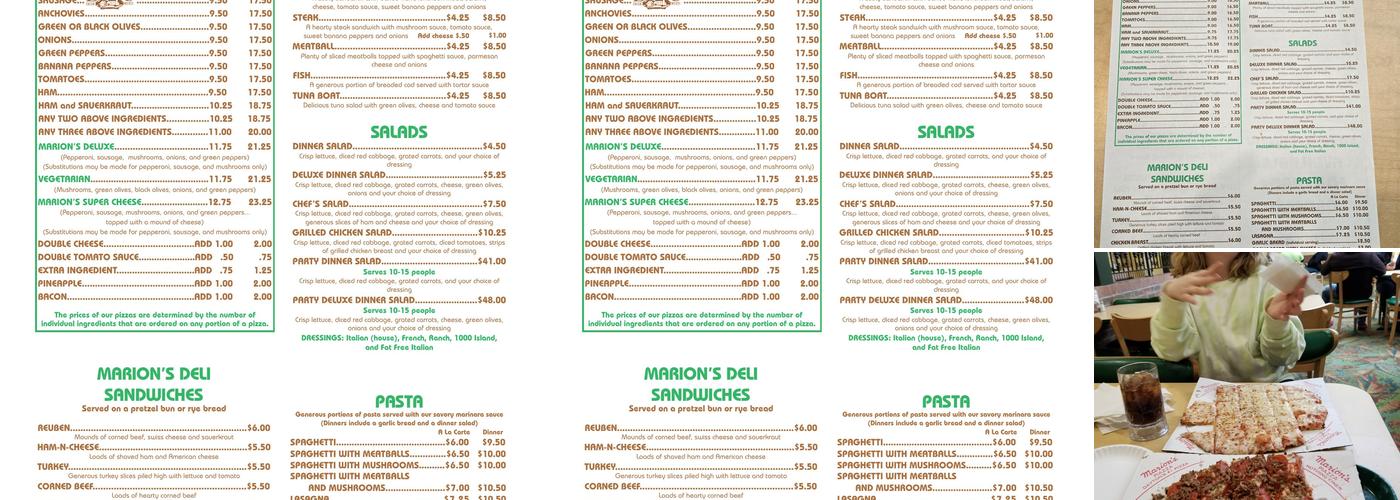Marion's Piazza Menu