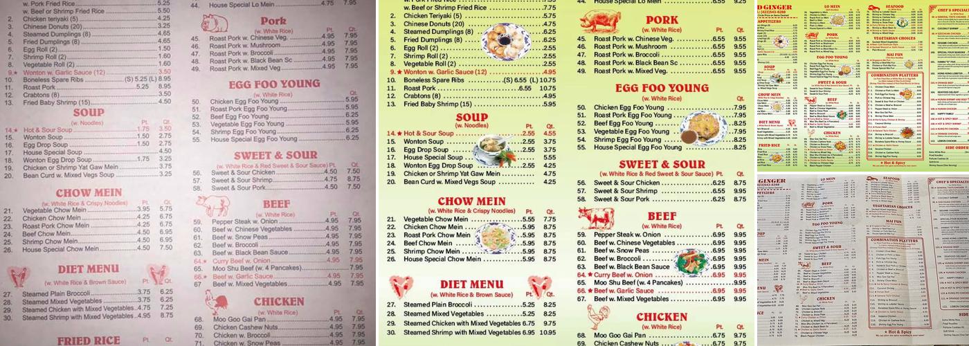 Red Ginger Buffet Menu