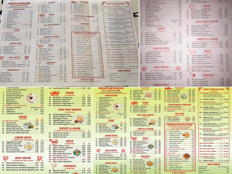 Red Ginger Buffet Menu