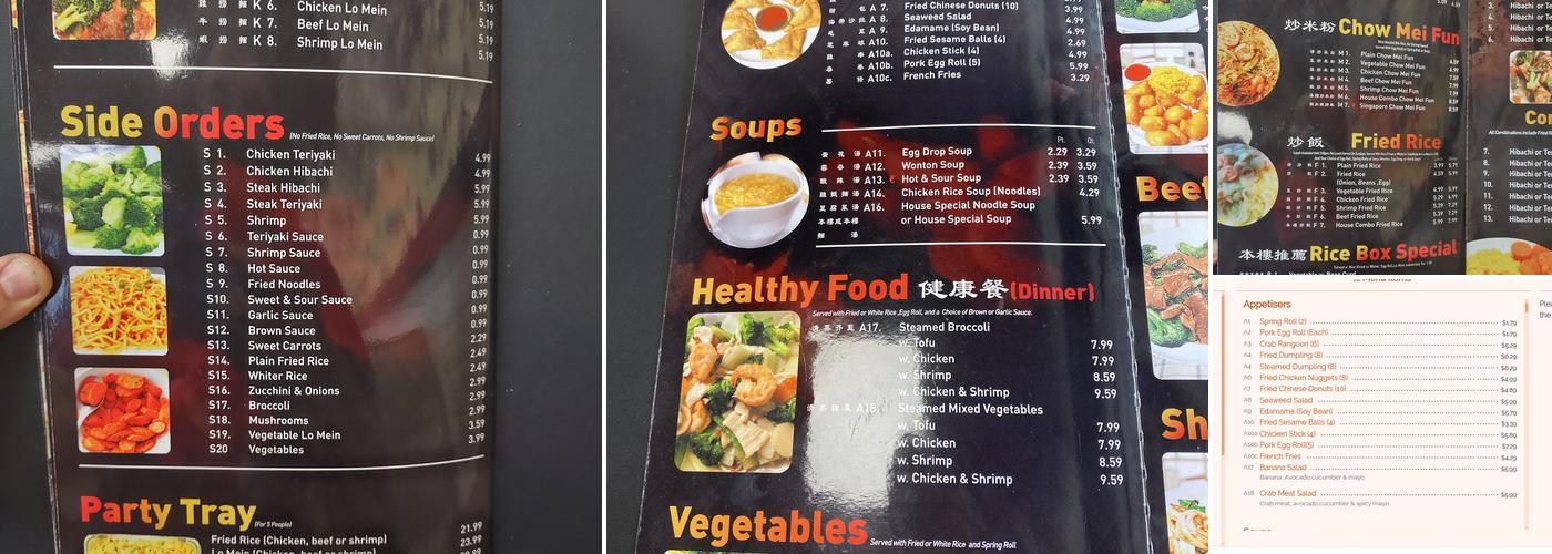 Rice Box Menu