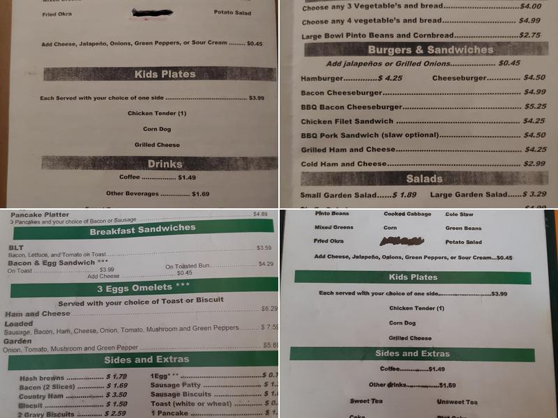 Laurel Fork Restaurant Menu