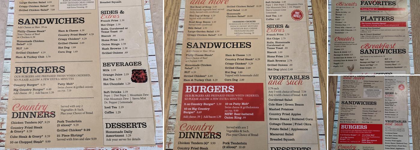Bluff City Diner Menu